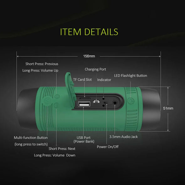 ZEALOT S1 Sport Music Outdoor Flash Light