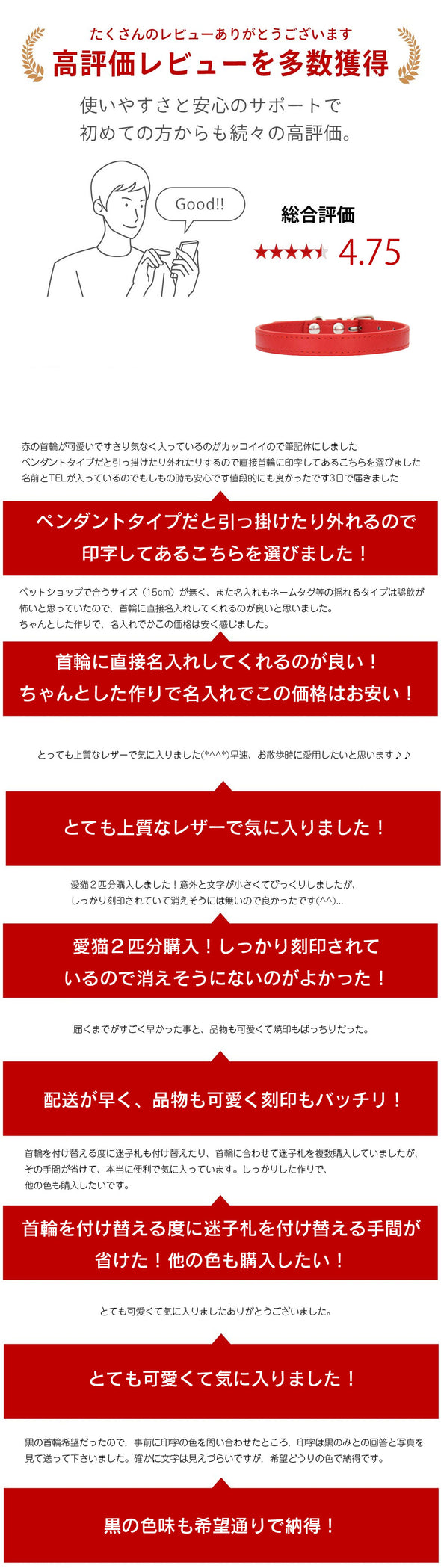 ＼ネーム代込／レザー首輪