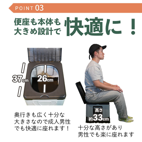 折りたたみ式非常トイレ ペーパーホルダー付き