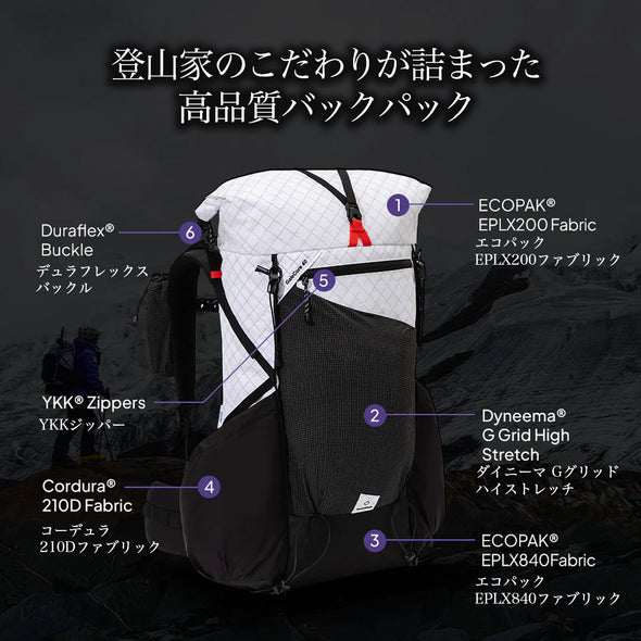 ThousWinds 登山バックパック Gale Core 40L