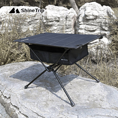 【2023AutumnSALE】ShineTrip フォールディングテーブル 収納ラック付き