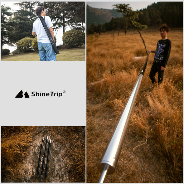 ShineTrip テントポール タープポール 分割式 201cm-305cm